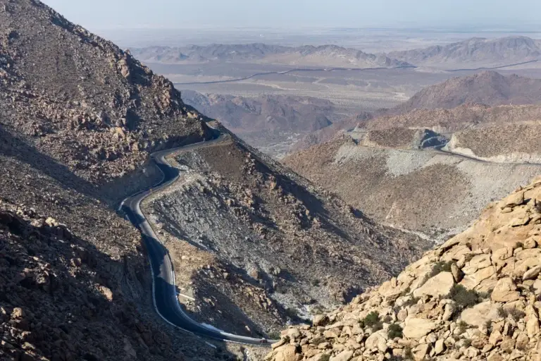 The Long Winter South 1 Winding highway descending the rocky La Rumorosa grade, Baja California