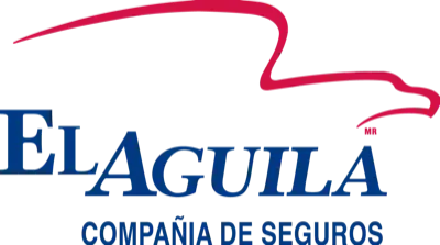 El Aguila Compañía de Seguros logo, with a red stylized eagle graphic and blue text.